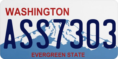 WA license plate ASS7303