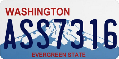 WA license plate ASS7316