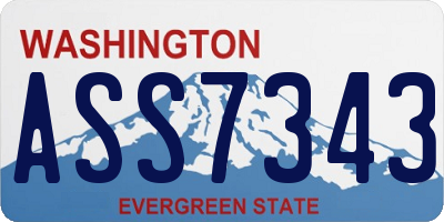 WA license plate ASS7343