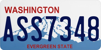 WA license plate ASS7348