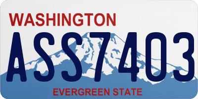 WA license plate ASS7403
