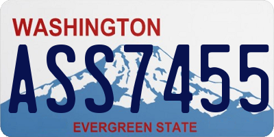 WA license plate ASS7455