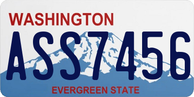 WA license plate ASS7456