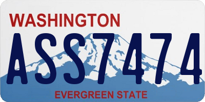 WA license plate ASS7474