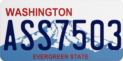 WA license plate ASS7503