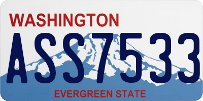 WA license plate ASS7533