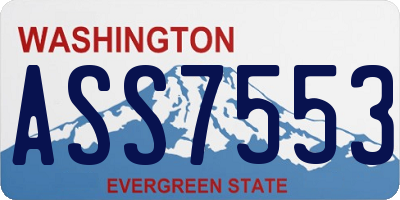 WA license plate ASS7553