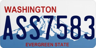 WA license plate ASS7583