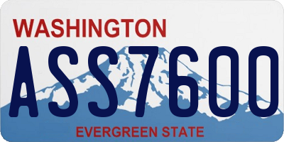 WA license plate ASS7600