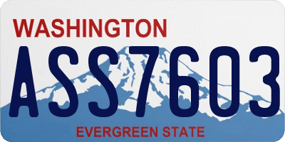 WA license plate ASS7603