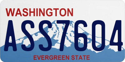 WA license plate ASS7604