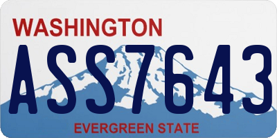 WA license plate ASS7643