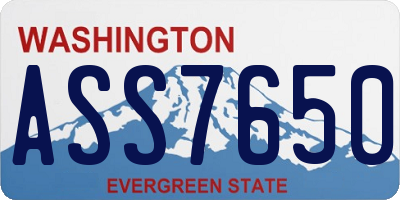 WA license plate ASS7650