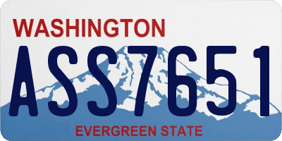 WA license plate ASS7651