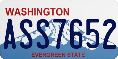 WA license plate ASS7652