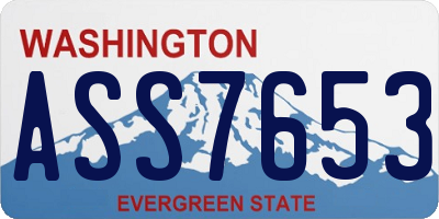 WA license plate ASS7653