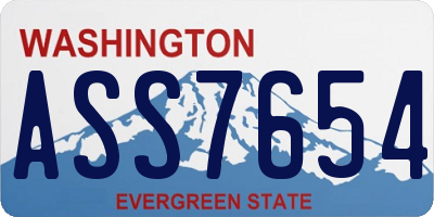 WA license plate ASS7654