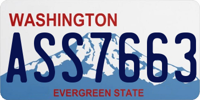 WA license plate ASS7663