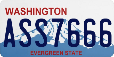 WA license plate ASS7666