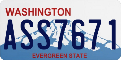 WA license plate ASS7671