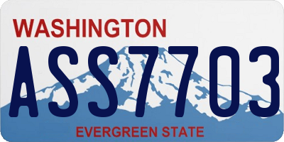 WA license plate ASS7703