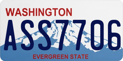 WA license plate ASS7706