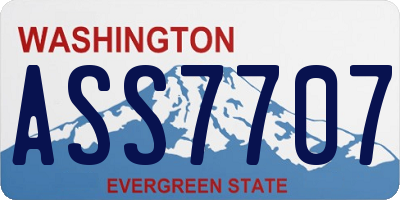 WA license plate ASS7707