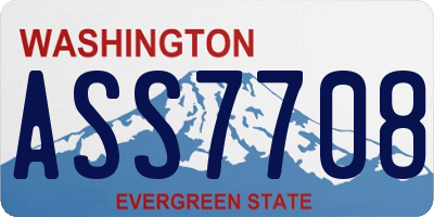 WA license plate ASS7708