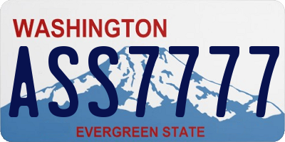 WA license plate ASS7777