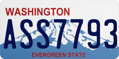 WA license plate ASS7793