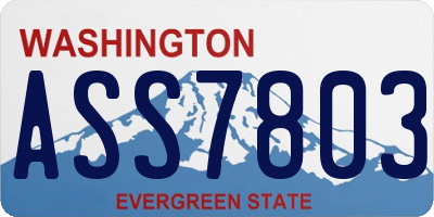 WA license plate ASS7803