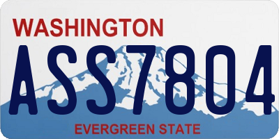 WA license plate ASS7804