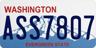WA license plate ASS7807
