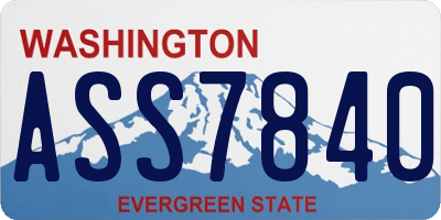 WA license plate ASS7840