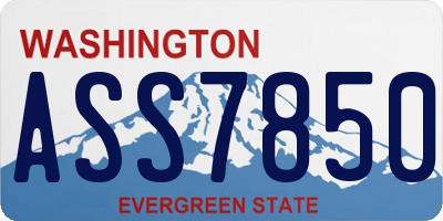 WA license plate ASS7850
