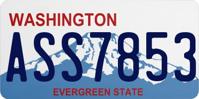 WA license plate ASS7853