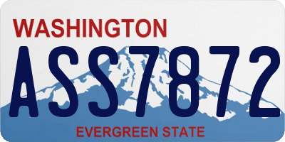 WA license plate ASS7872