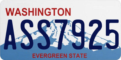 WA license plate ASS7925