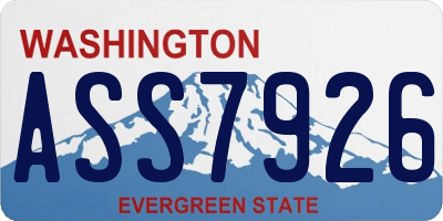 WA license plate ASS7926