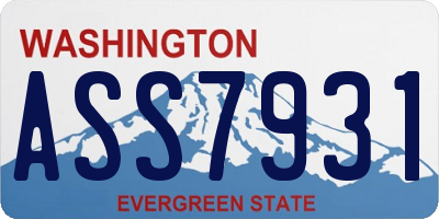 WA license plate ASS7931