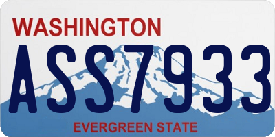 WA license plate ASS7933