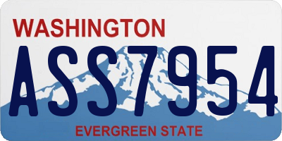 WA license plate ASS7954