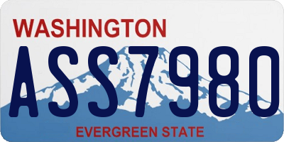 WA license plate ASS7980