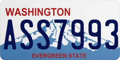 WA license plate ASS7993