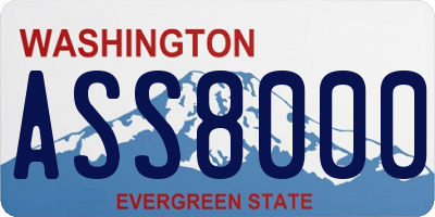 WA license plate ASS8000