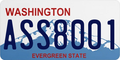 WA license plate ASS8001
