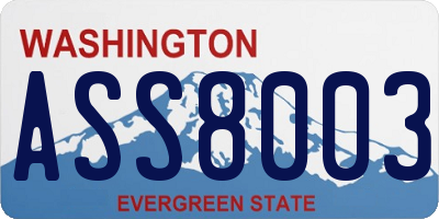 WA license plate ASS8003