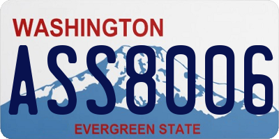 WA license plate ASS8006