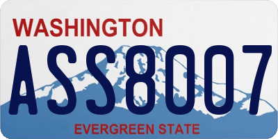 WA license plate ASS8007