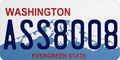 WA license plate ASS8008